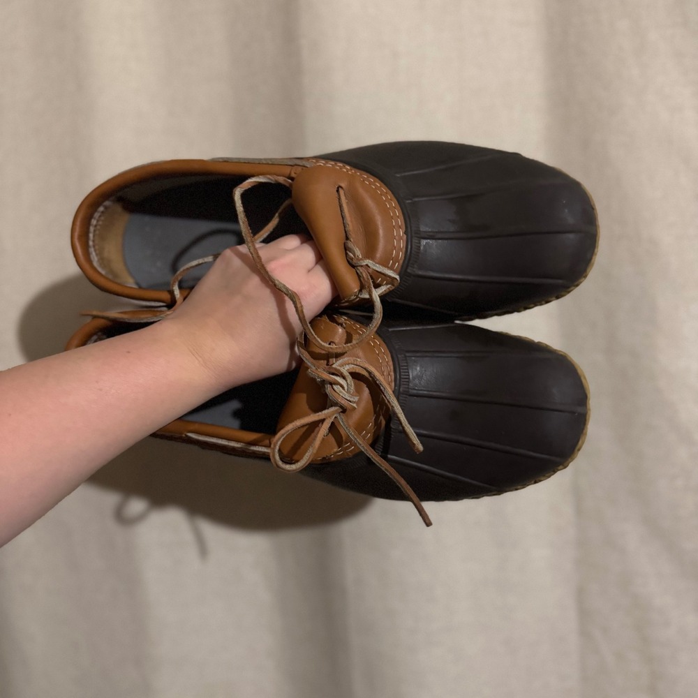 LL Bean Bean Boots Duck Boots Leather Brown Waterproof Ankle Boots